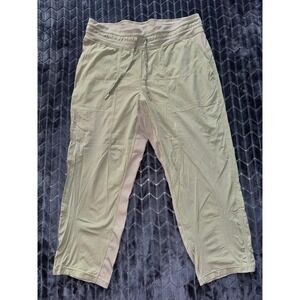 Lululemon Dance Studio Crop Pants Women's Green Twill Size 12